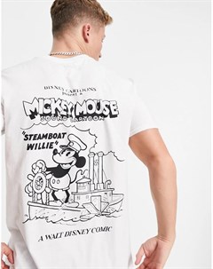 Белая футболка с принтом Микки Мауса Steamboat Willie Poetic brands