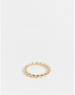 Золотистое кольцо с дизайном в виде бусин Topshop