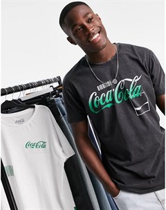 Футболка в стиле oversized с надписью Coca Cola и эффектом кислотной стирки Merch cmt ltd