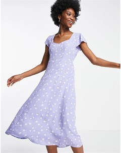 Платье миди с фиолетовым цветочным принтом Urban revivo
