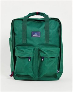 Зеленый рюкзак с двумя карманами и ручкой сверху Ben sherman