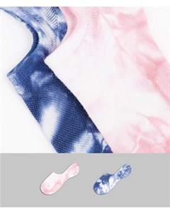 Набор из 2 пар спортивных носков из органического хлопка с принтом тай дай розового и темно синего ц & other stories