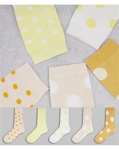 Набор из 5 пар носков из органического хлопка разных цветов в бежевых тонах Polly Monki