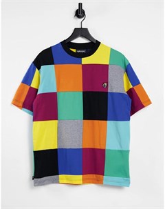 Разноцветная oversized футболка в стиле пэчворк The hundreds