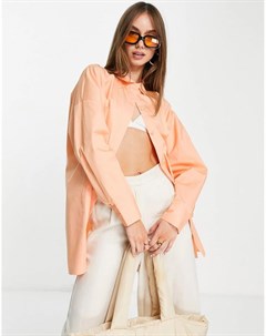 Рубашка в стиле oversized из органического хлопка абрикосового цвета Aligne