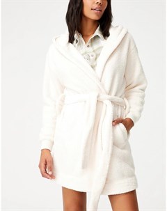 Бежевый халат с капюшоном Cotton:on