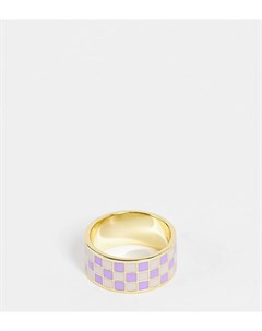 Серебряное кольцо с покрытием из 14 каратного золота с сиреневой эмалью Serge denimes