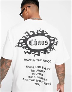 Oversized футболка с принтом Chaos на спине HNR LDN Honour