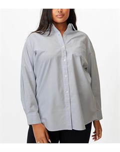 Голубая рубашка в стиле преппи Cotton On Curve Cotton:on plus