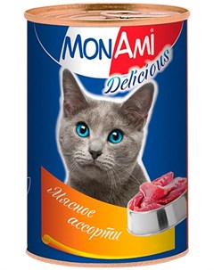 Для взрослых кошек с мясным ассорти 350 гр Mon ami