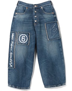 Джинсы широкого кроя с логотипом Mm6 maison margiela kids