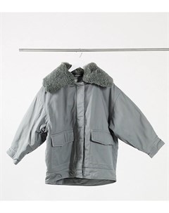 Куртка шалфейного цвета с воротником из искусственного меха борг и стеганой подкладкой ASOS DESIGN P Asos petite