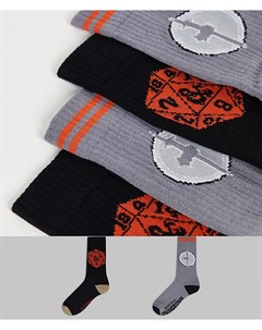 Набор из 2 пар носков в стиле Dungeons and Dragons Asos design