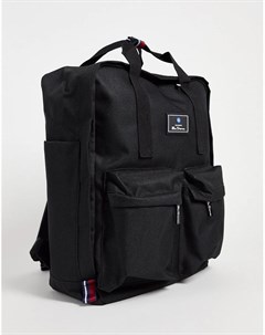 Черный рюкзак с двумя карманами и ручкой сверху Ben sherman