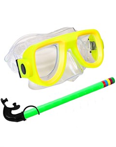 Набор для плавания маска трубка E33112 6 желтый ПВХ Sportex