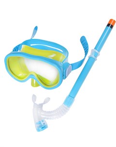 Набор для плавания маска трубка E33114 3 голубой ПВХ Sportex