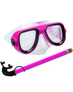 Набор для плавания маска трубка E33112 5 розовый ПВХ Sportex