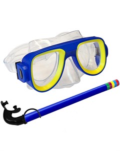 Набор для плавания маска трубка E33112 1 синий ПВХ Sportex