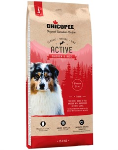 Classic Nature Line Active Chicken Rice для активных взрослых собак всех пород с курицей и рисом 15  Chicopee