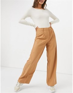 Светло коричневые брюки с широкими штанинами Y.a.s