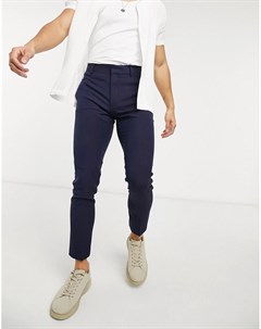 Элегантные облегающие брюки длиной до щиколотки темно синего цвета Asos design