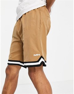 Нейлоновые шорты в баскетбольном стиле с окантовкой Mennace