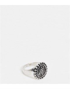Серебристое кольцо печатка с рисунком кинжала Inspired Reclaimed vintage