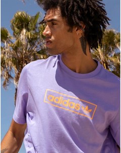 Сиреневая oversized футболка с логотипом Summer Club Adidas originals