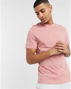 Пыльно розовая футболка из органического хлопка с круглым вырезом Asos design