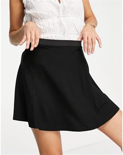 Черная юбка мини с эластичным поясом Asos design