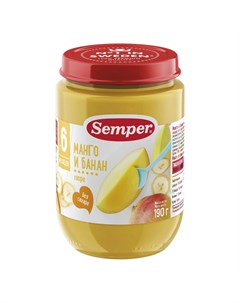Пюре манго банан 190 г с 6 месяцев Semper