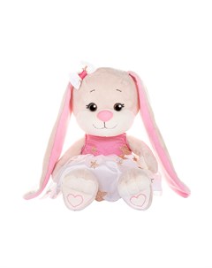 Мягкая игрушка Зайка в Бело Розовом Платьице со Звездочками 20 см цвет бежевый розовый Jack&lin