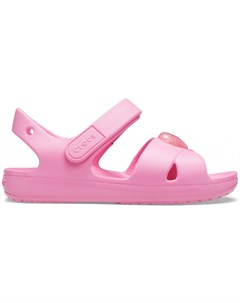 Сандалии для девочек Preschool Classic Cross Strap Sandal Pink Lemonade Crocs