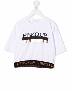 Укороченная футболка с логотипом Pinko kids