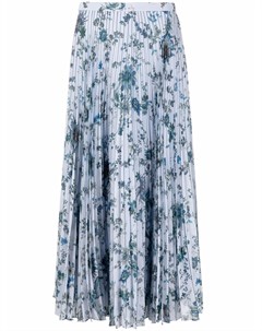 Плиссированная шелковая юбка с цветочным принтом Erdem