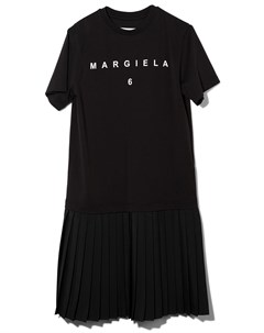 Платье со складками и логотипом Mm6 maison margiela kids