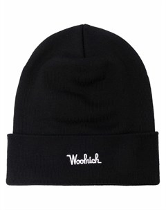Шерстяная шапка бини с вышитым логотипом Woolrich
