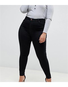 Черные джинсы скинни с завышенной талией ASOS DESIGN Curve Asos curve