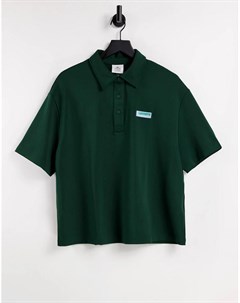 Зеленая футболка поло в стиле oversized с логотипом Lacoste