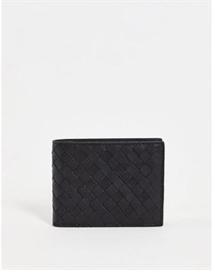 Черный кожаный бумажник с плетеной отделкой Asos design