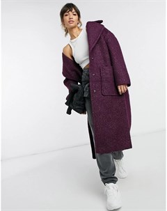 Фиолетовое длинное пальто в стиле oversized Hattie Ugg