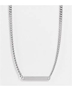 Эксклюзивное серебристое ожерелье с плоской подвеской Designb london