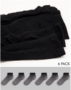 Набор из 6 пар черных прозрачных носков Accessorize