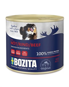 Влажный корм для собак Beef мясной паштет c говядиной 0 625 кг Bozita