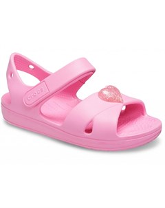 Сандалии для девочек Preschool Classic Cross Strap Sandal Pink Lemonade Crocs