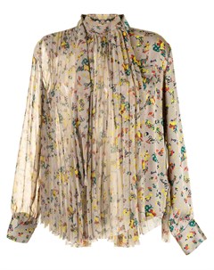 Плиссированная блузка с цветочным принтом Sacai