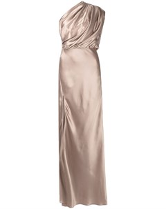 Шелковое платье асимметричного кроя со сборками Michelle mason