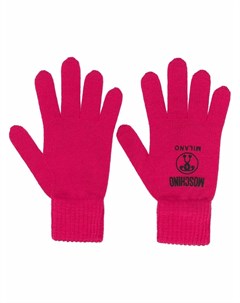 Трикотажные перчатки с логотипом Moschino
