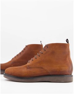 Светло коричневые ботинки на шнуровке из вощеной кожи H by hudson
