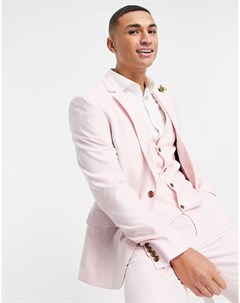 Розовый приталенный пиджак Wedding Asos design